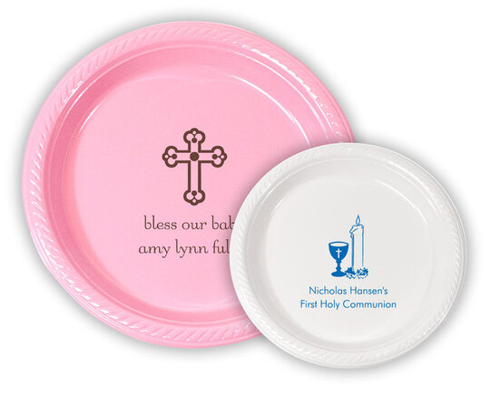 Personalized Plastic Plates for Christian Celebrations